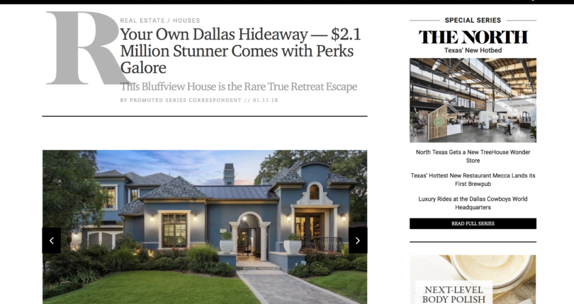 HOT OFF THE PRESS: Your Own Dallas Hideaway — $2.1 Million Stunner Comes with Perks Galore